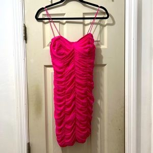 Hot pink Zara corset dress